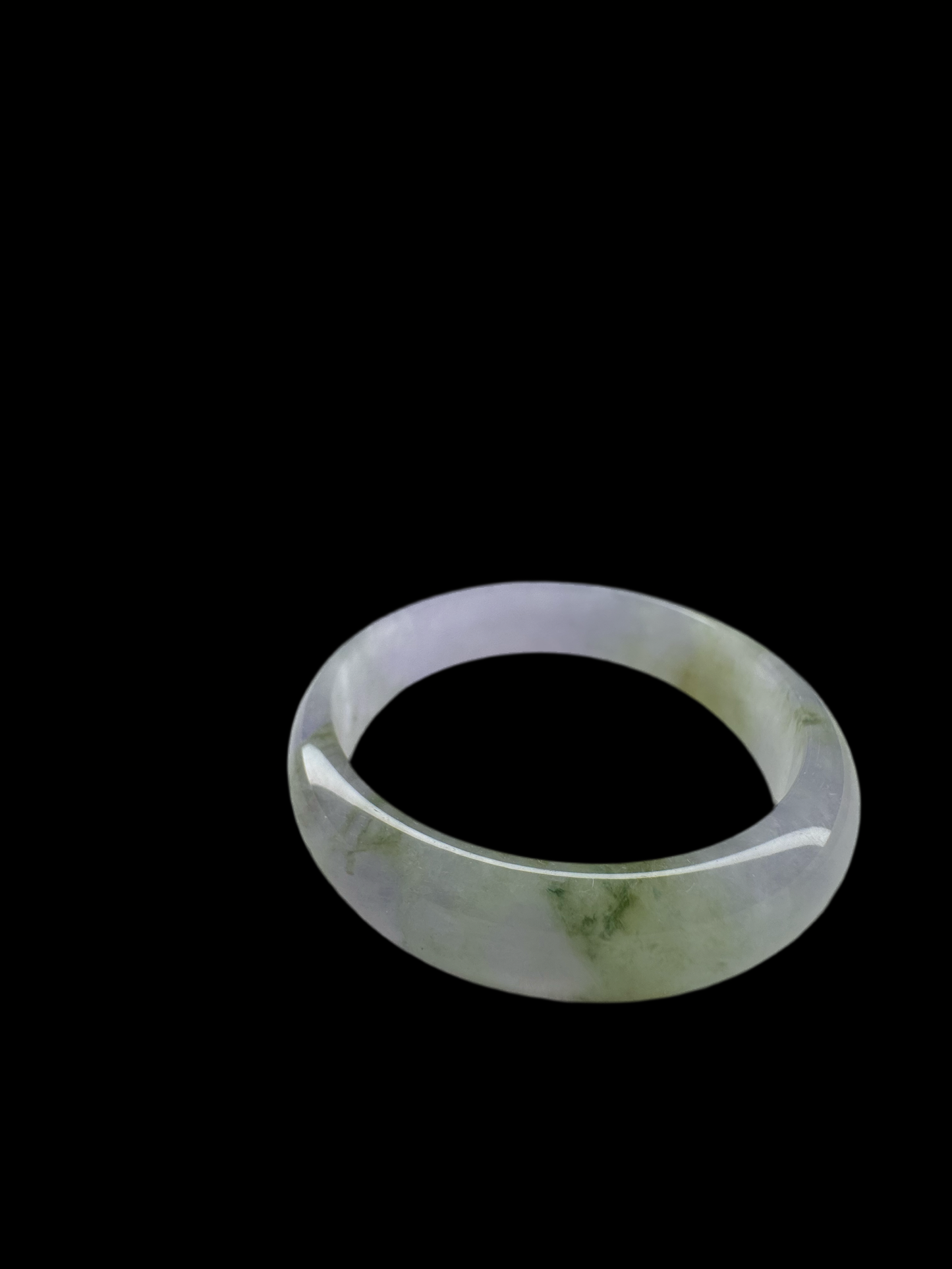 Princess Half Round Jadeite Jade Bangle Bracelet. 58mm