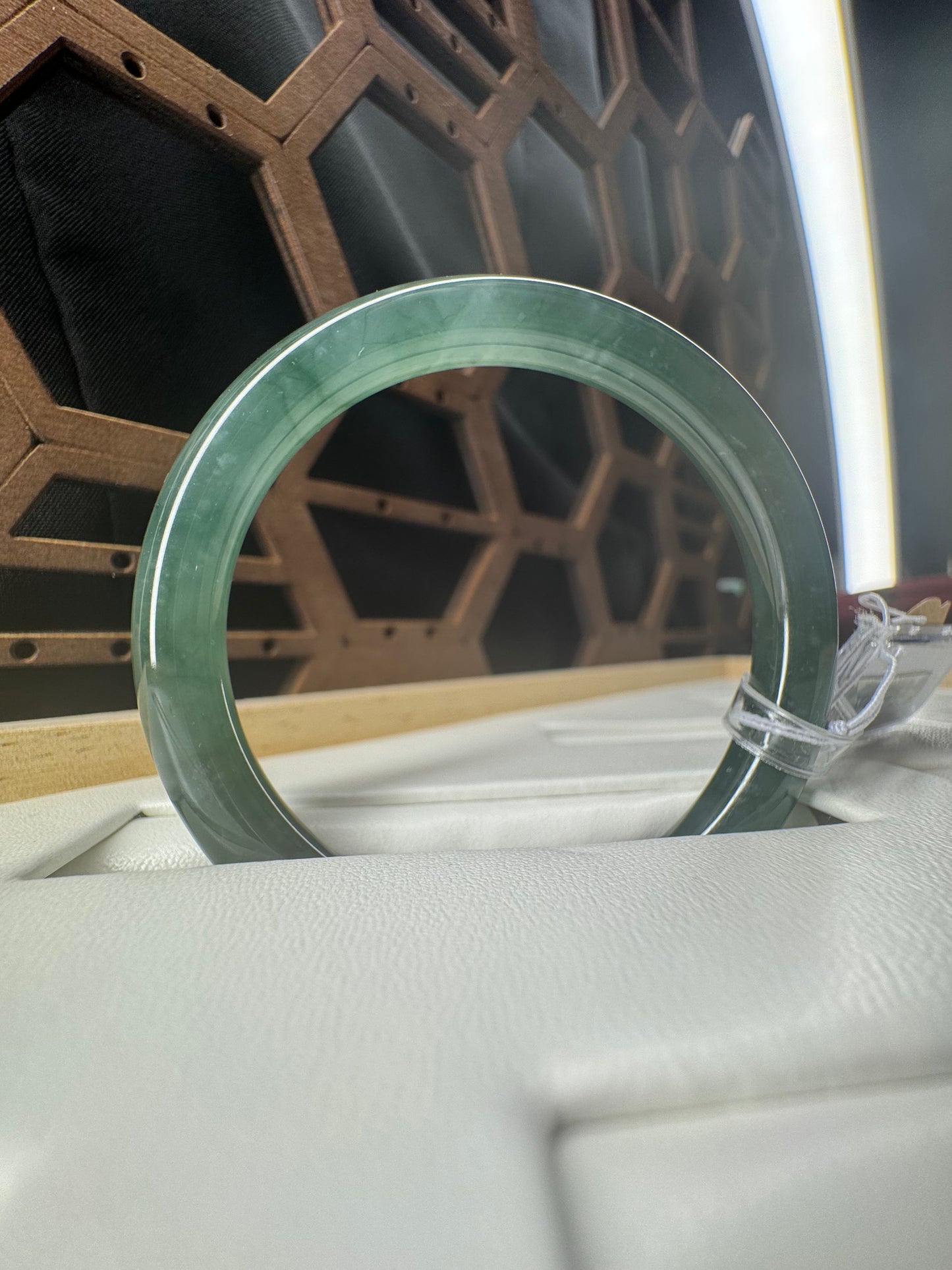Classic Bangle Genuine Burmese Green Jadeite Jade Bangle Bracelet. 51mm