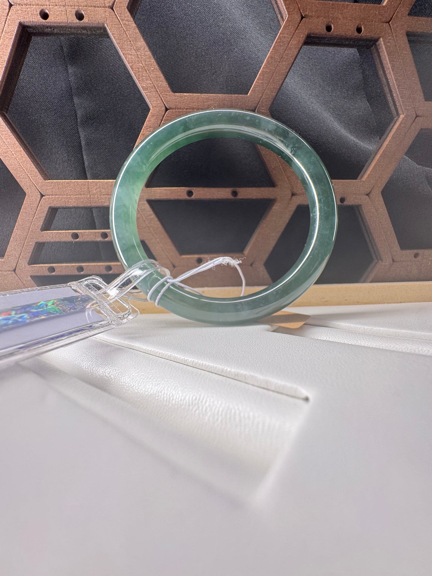 Classic Bangle Genuine Burmese Green Jadeite Jade Bangle Bracelet. 51mm