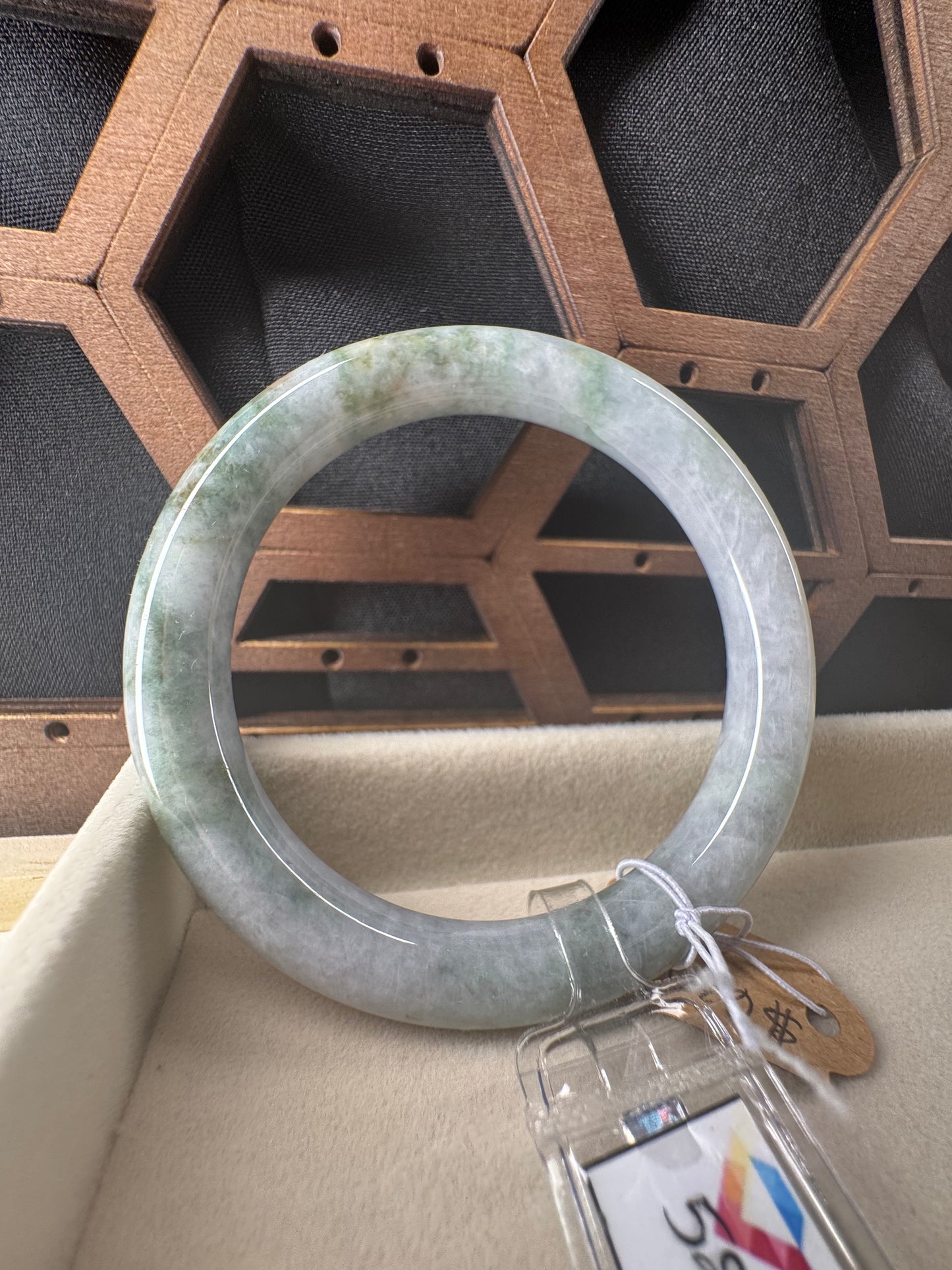 Genuine Burmese Bloody Green Jade Jadeite Bangle Bracelet, 52mm
