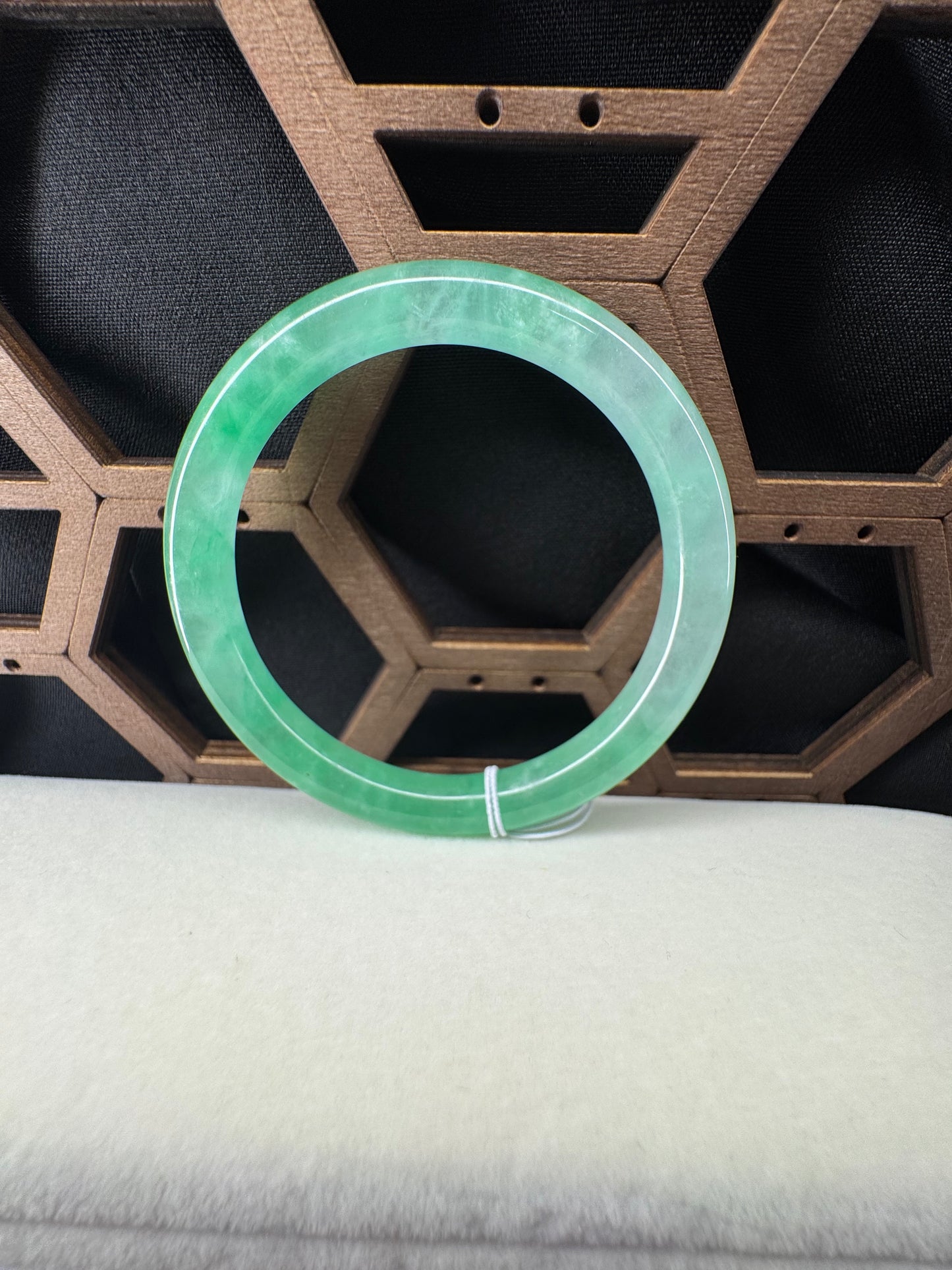 Classic Jade Jadeite Bangle Bracelet, 53mm
