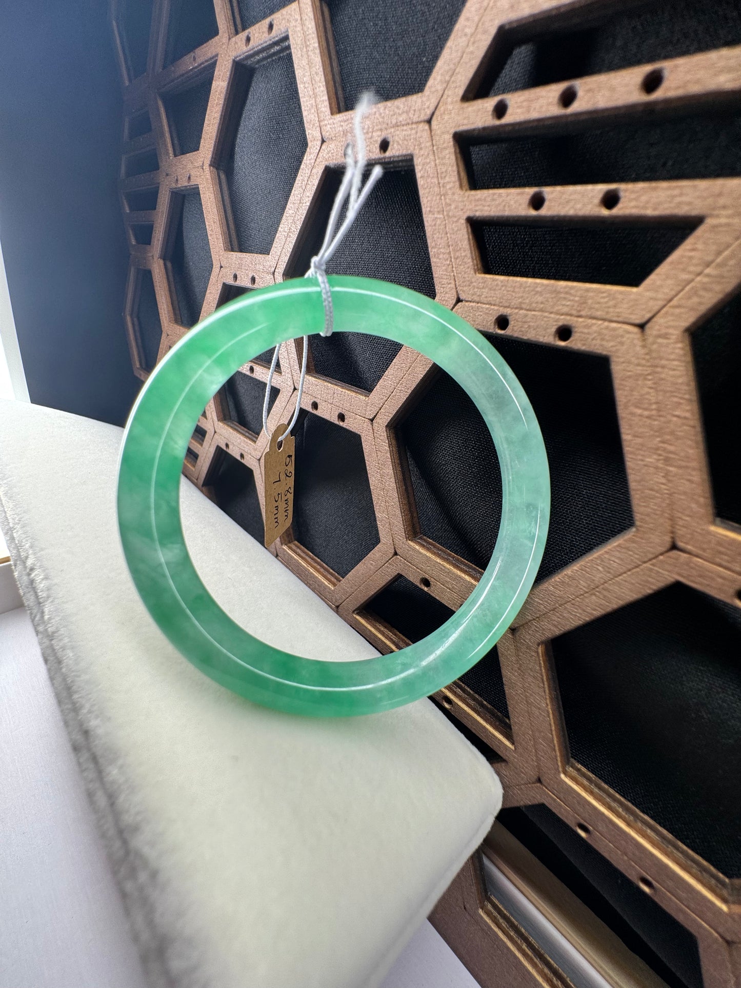 Classic Jade Jadeite Bangle Bracelet, 53mm