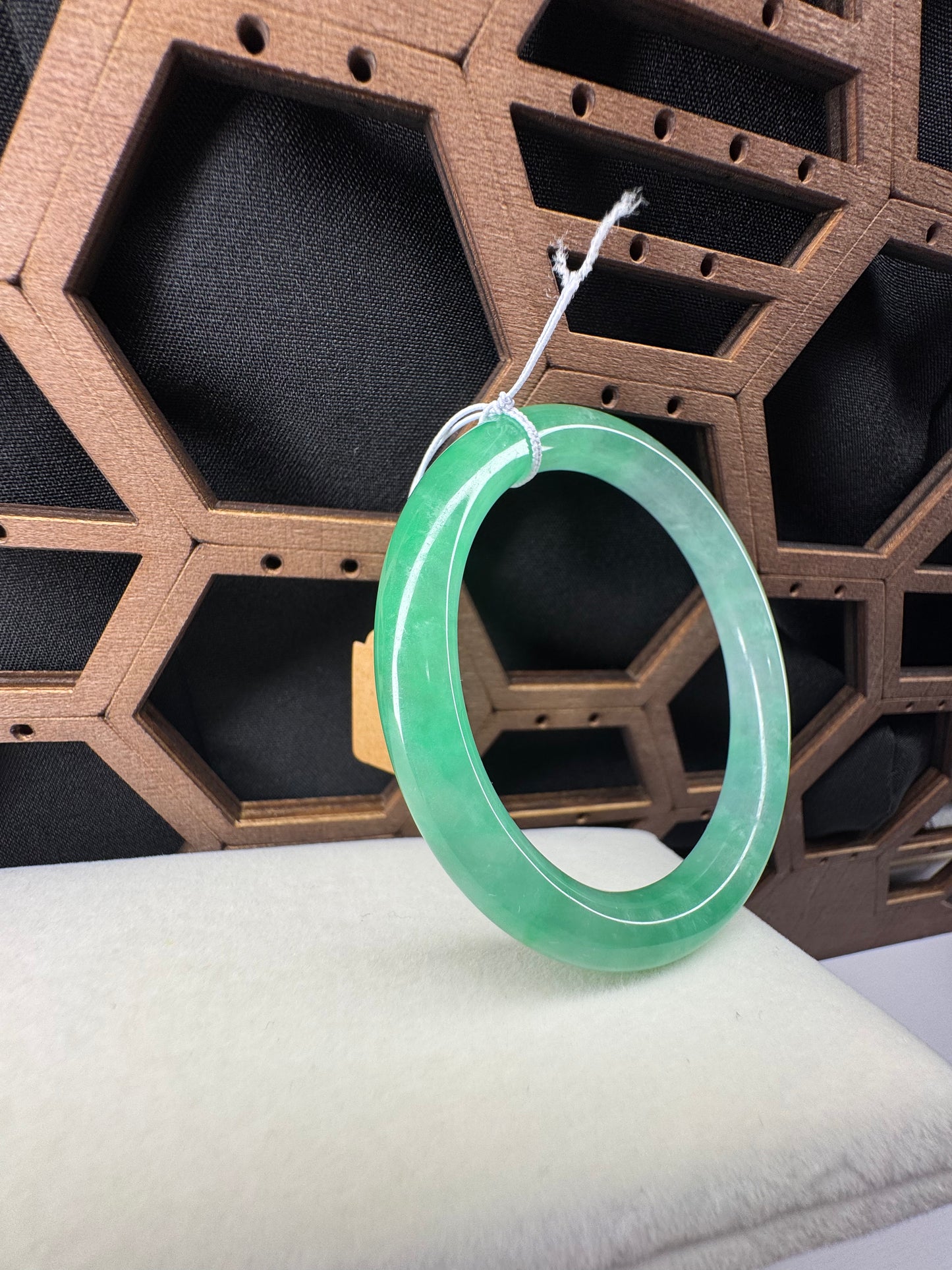 Classic Jade Jadeite Bangle Bracelet, 53mm