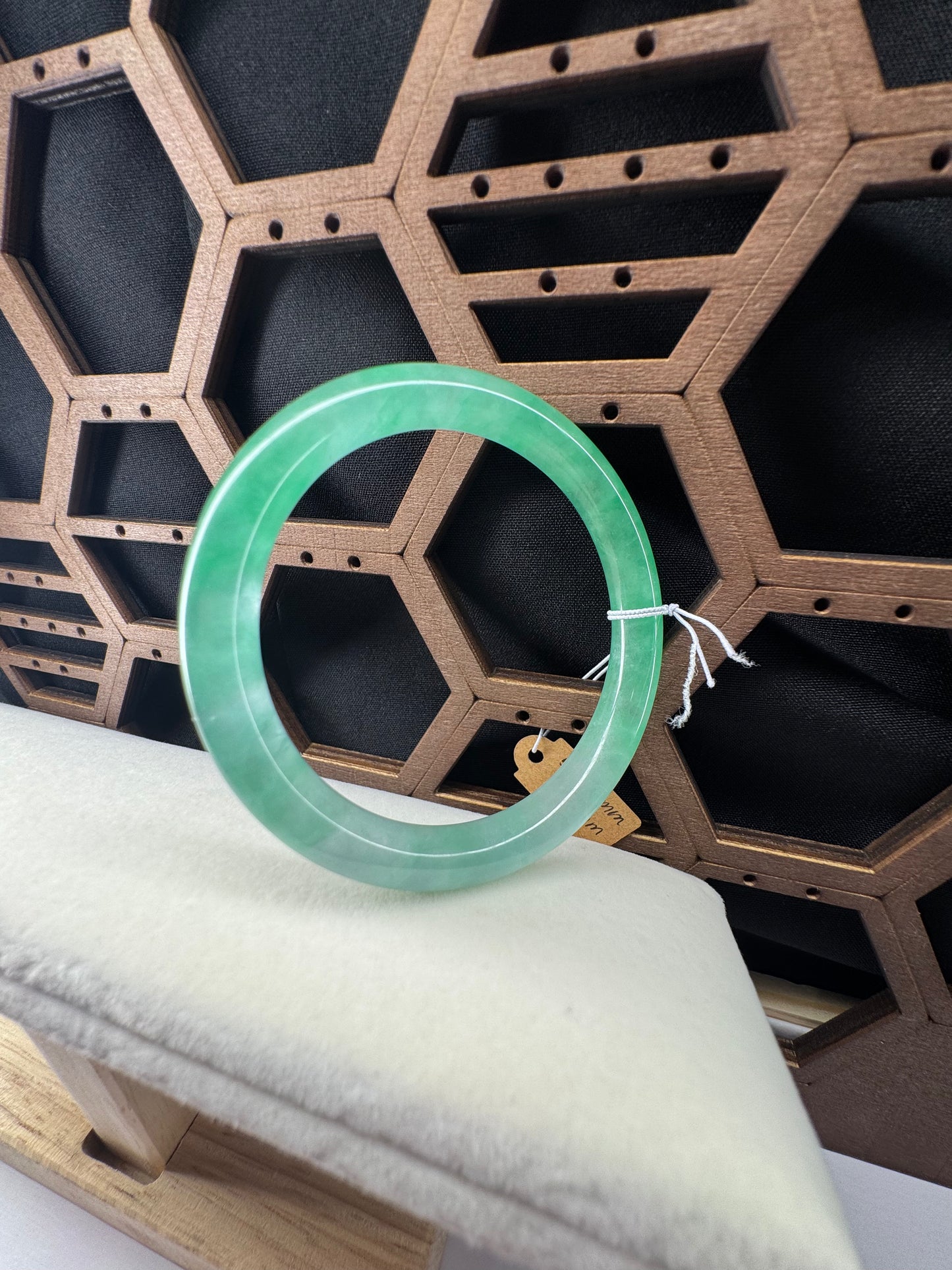 Classic Jade Jadeite Bangle Bracelet, 53mm