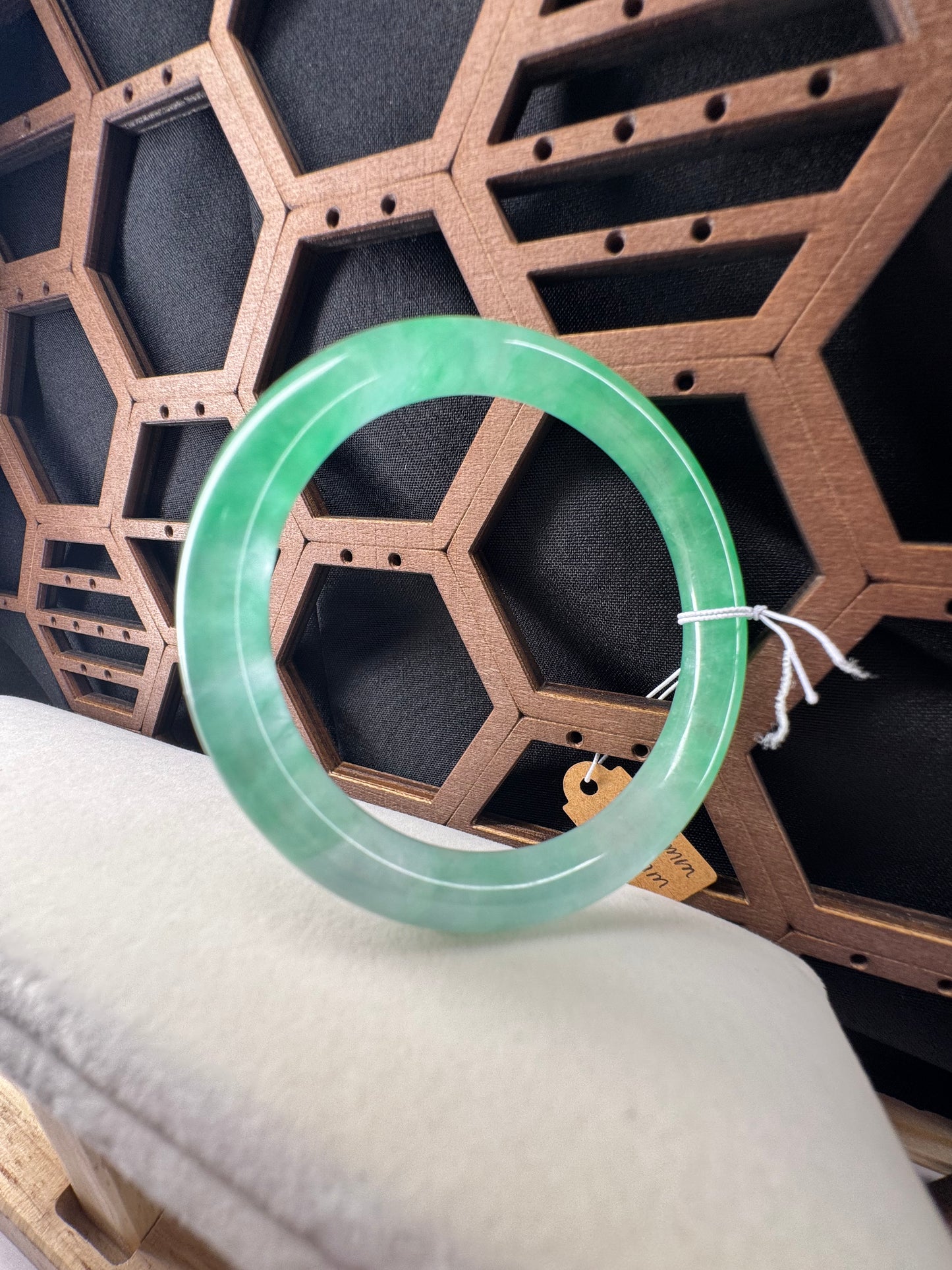 Classic Jade Jadeite Bangle Bracelet, 53mm