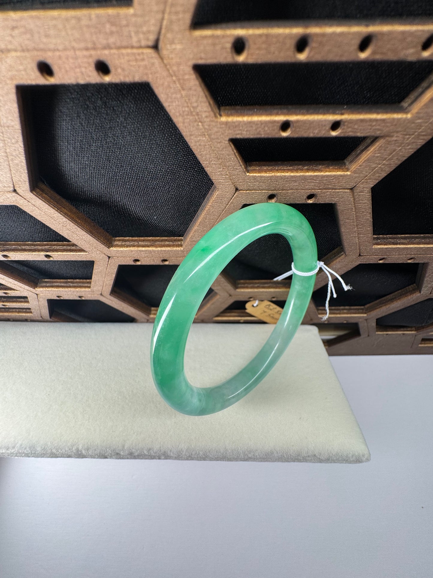 Classic Jade Jadeite Bangle Bracelet, 53mm