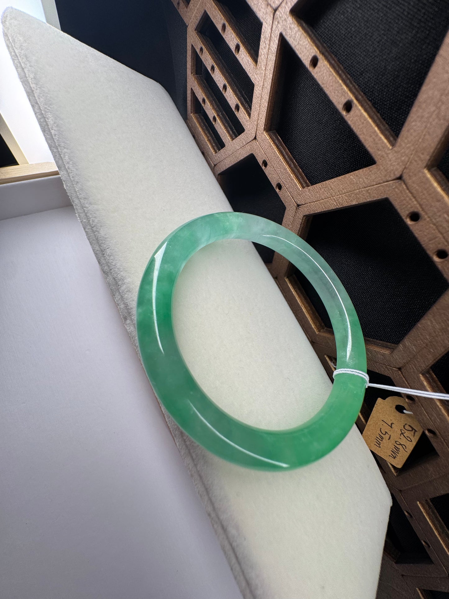 Classic Jade Jadeite Bangle Bracelet, 53mm
