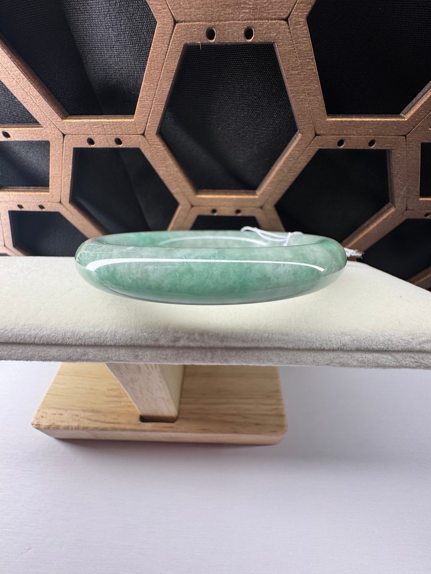 Green Classic Jadeite Jade Bangle Bracelet , 57mm