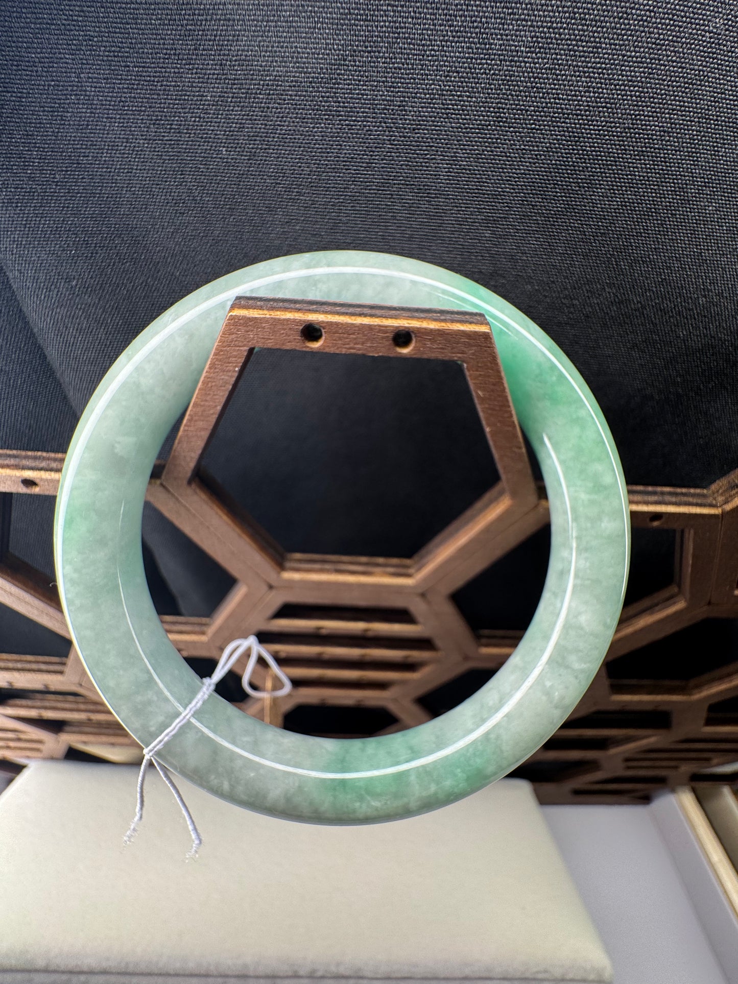 Green Classic Jadeite Jade Bangle Bracelet , 57mm