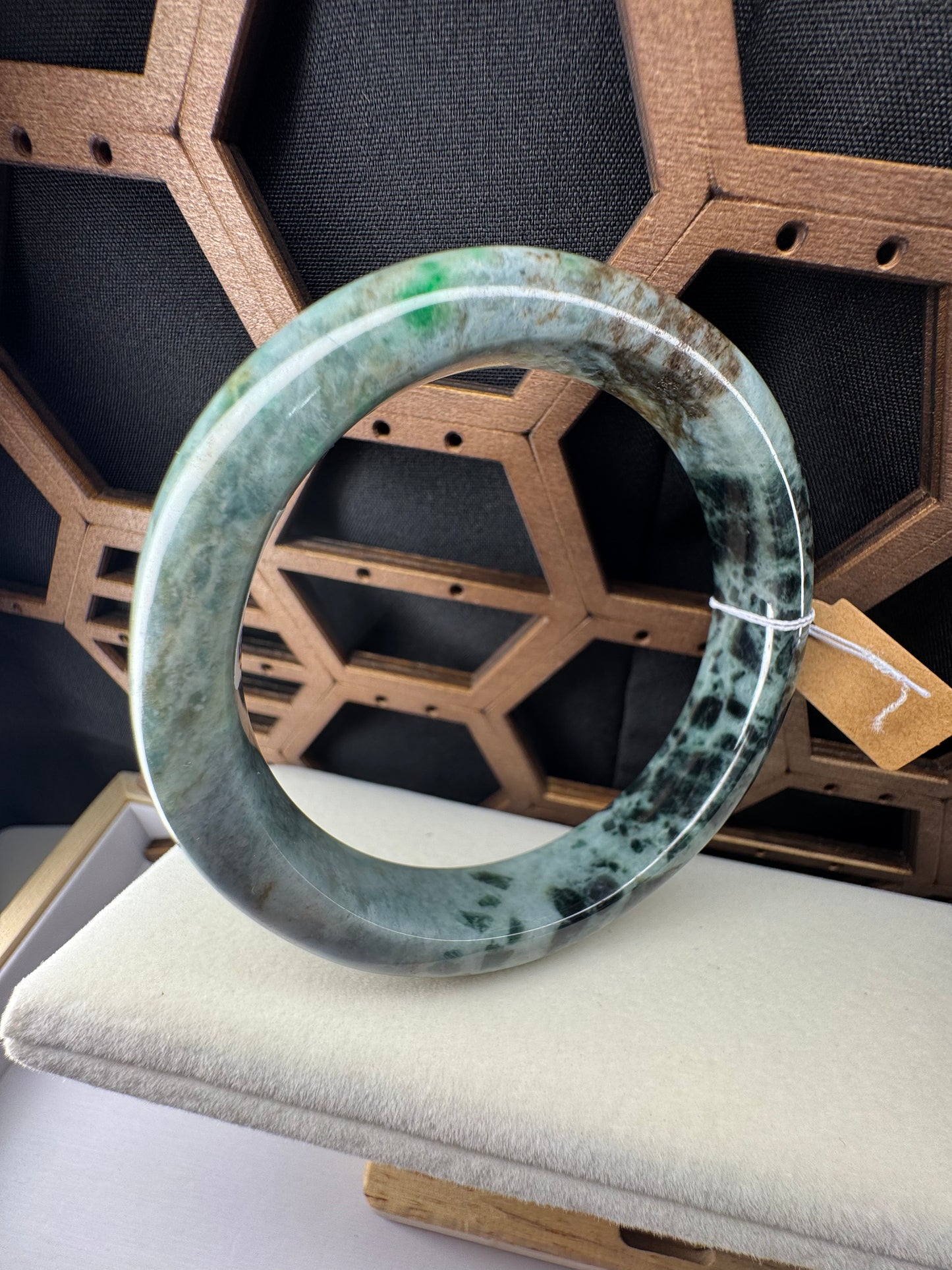 Forest Green Classic Real Jadeite Jade Bangle Bracelet, 62mm