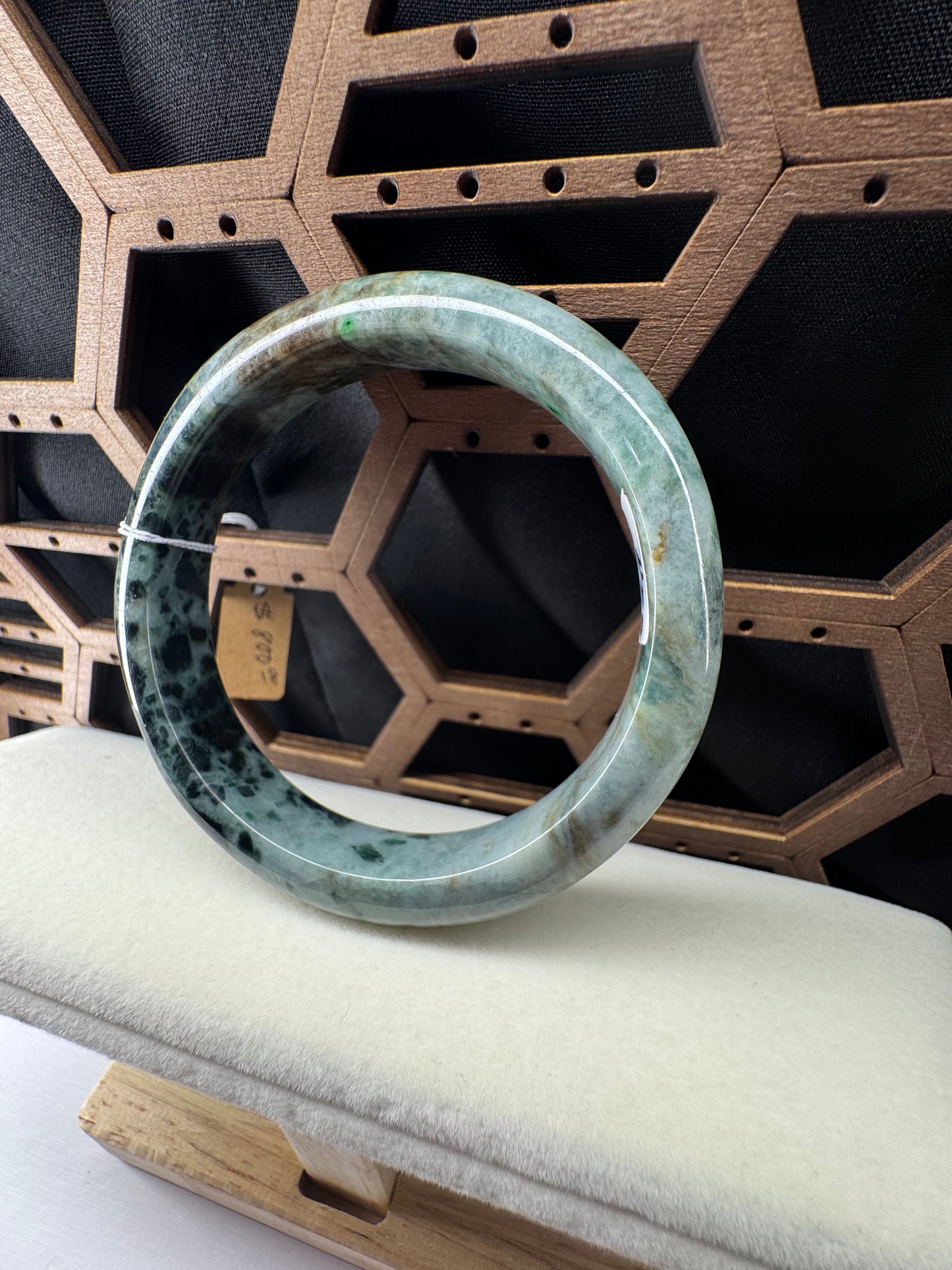 Forest Green Classic Real Jadeite Jade Bangle Bracelet, 62mm