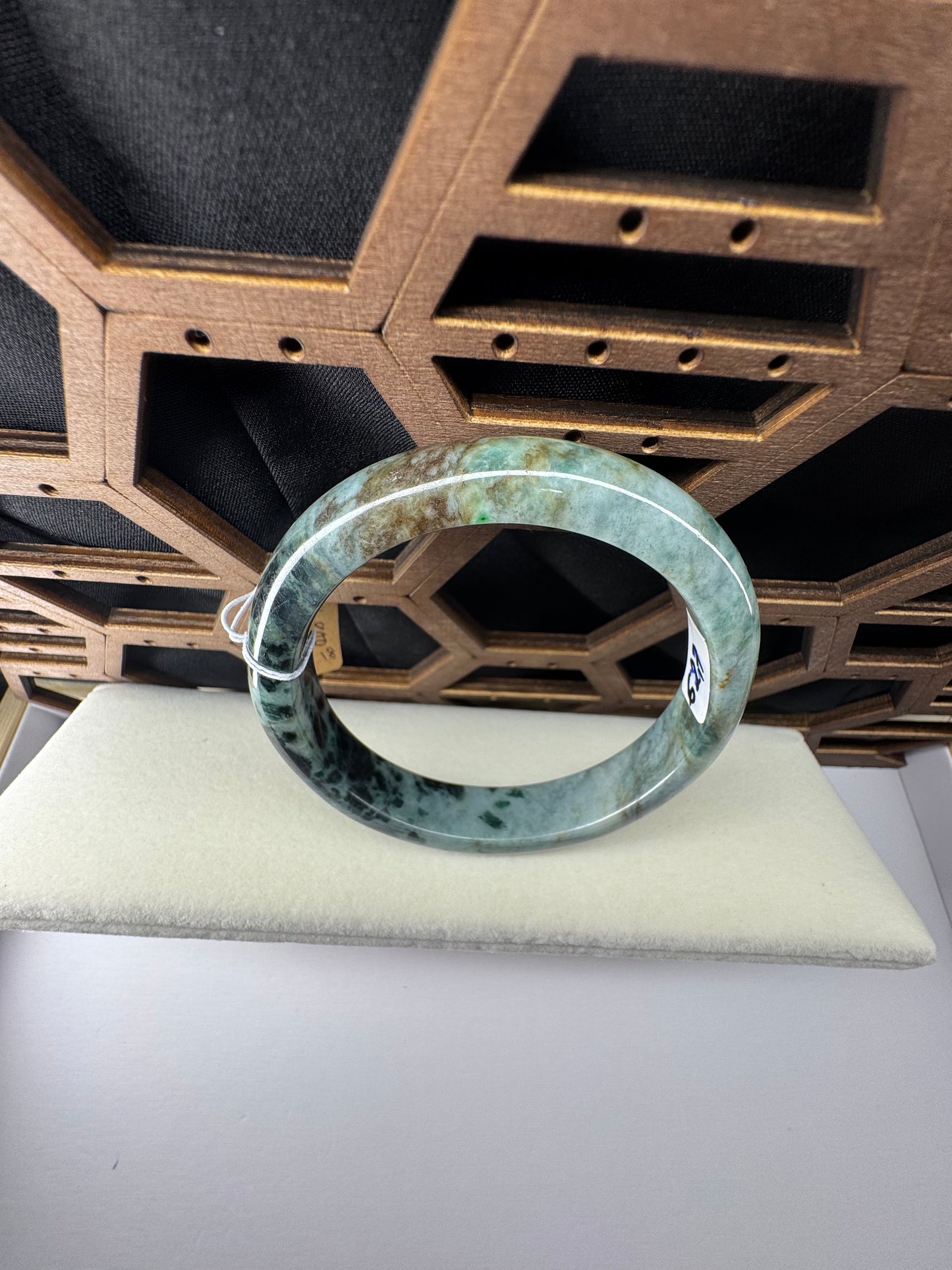 Forest Green Classic Real Jadeite Jade Bangle Bracelet, 62mm