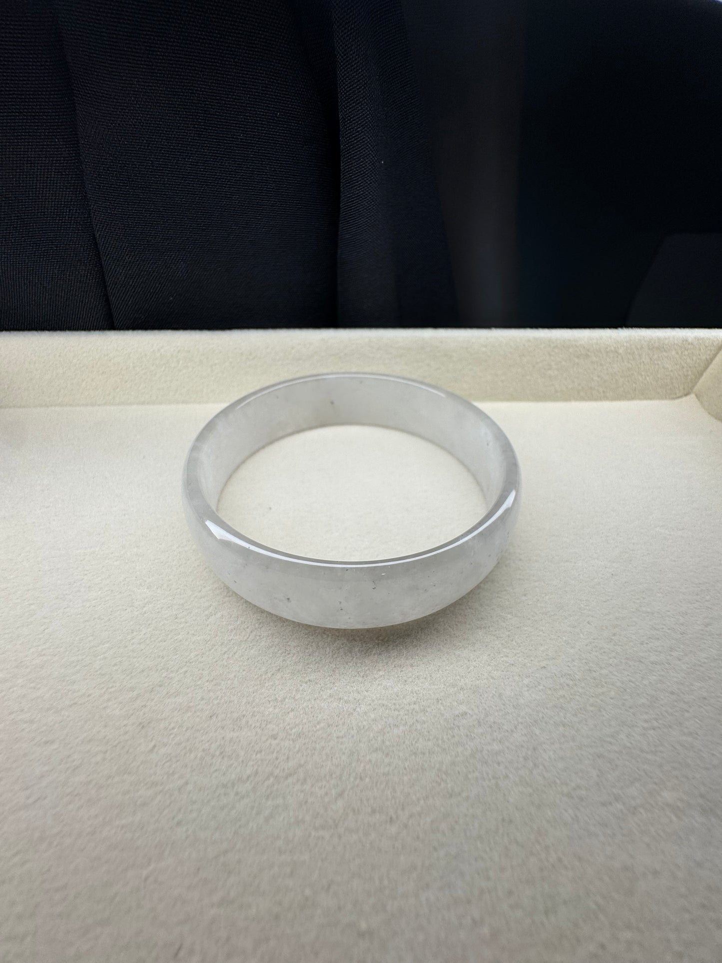 Salt Black Pepper icy Jadeite jade Bangle, 52mm