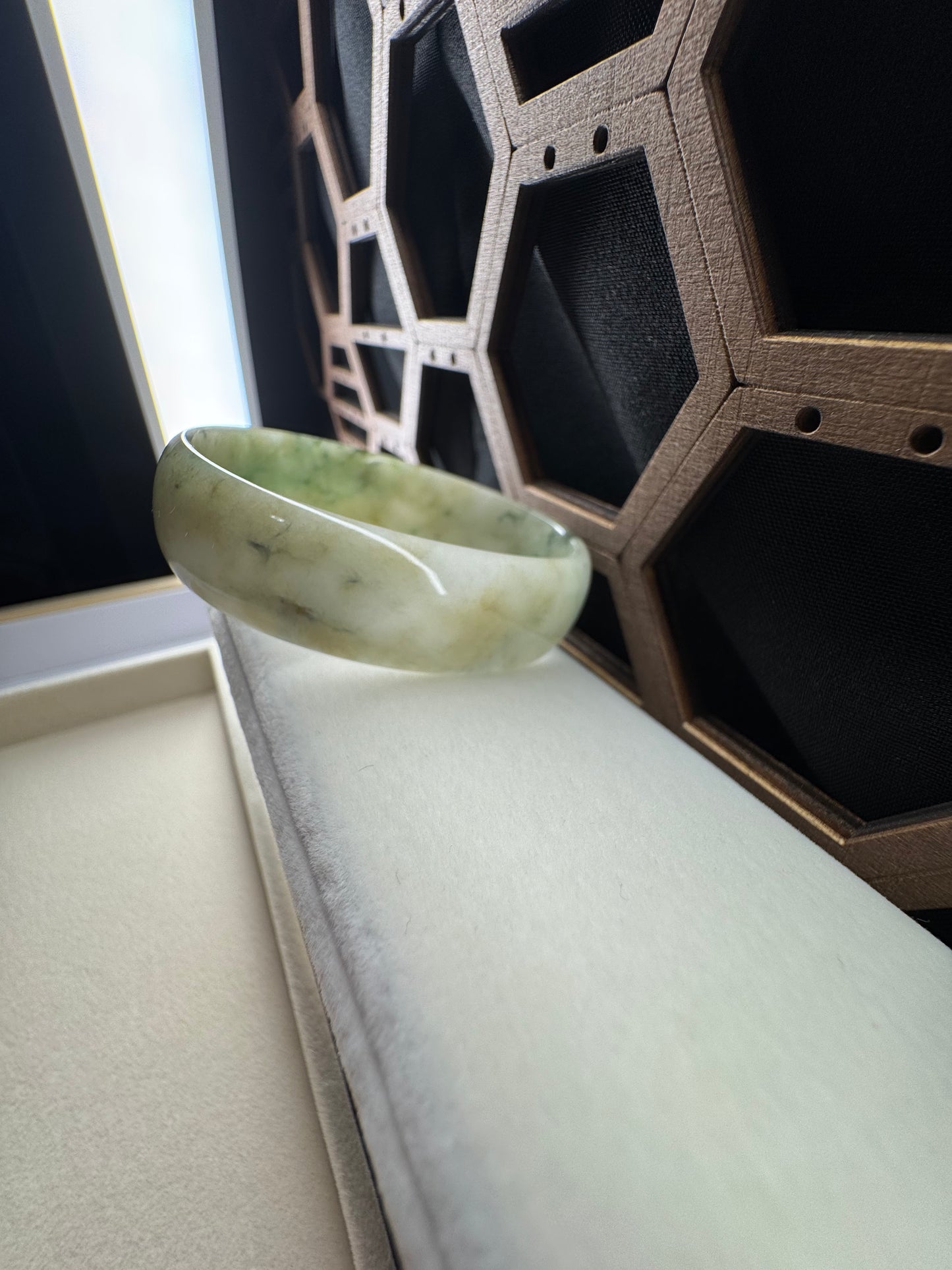 Four seasons jadeite jade bangle, 52mm