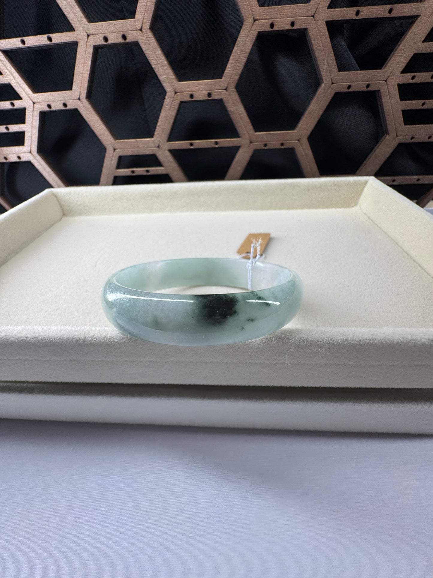 Natural Burmese Jadeite Jade Bangle. 50mm