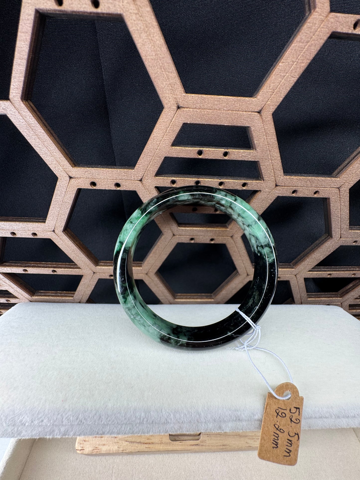Forest Green Classic Jadeite Jade Bangle Bracelet. 52mm