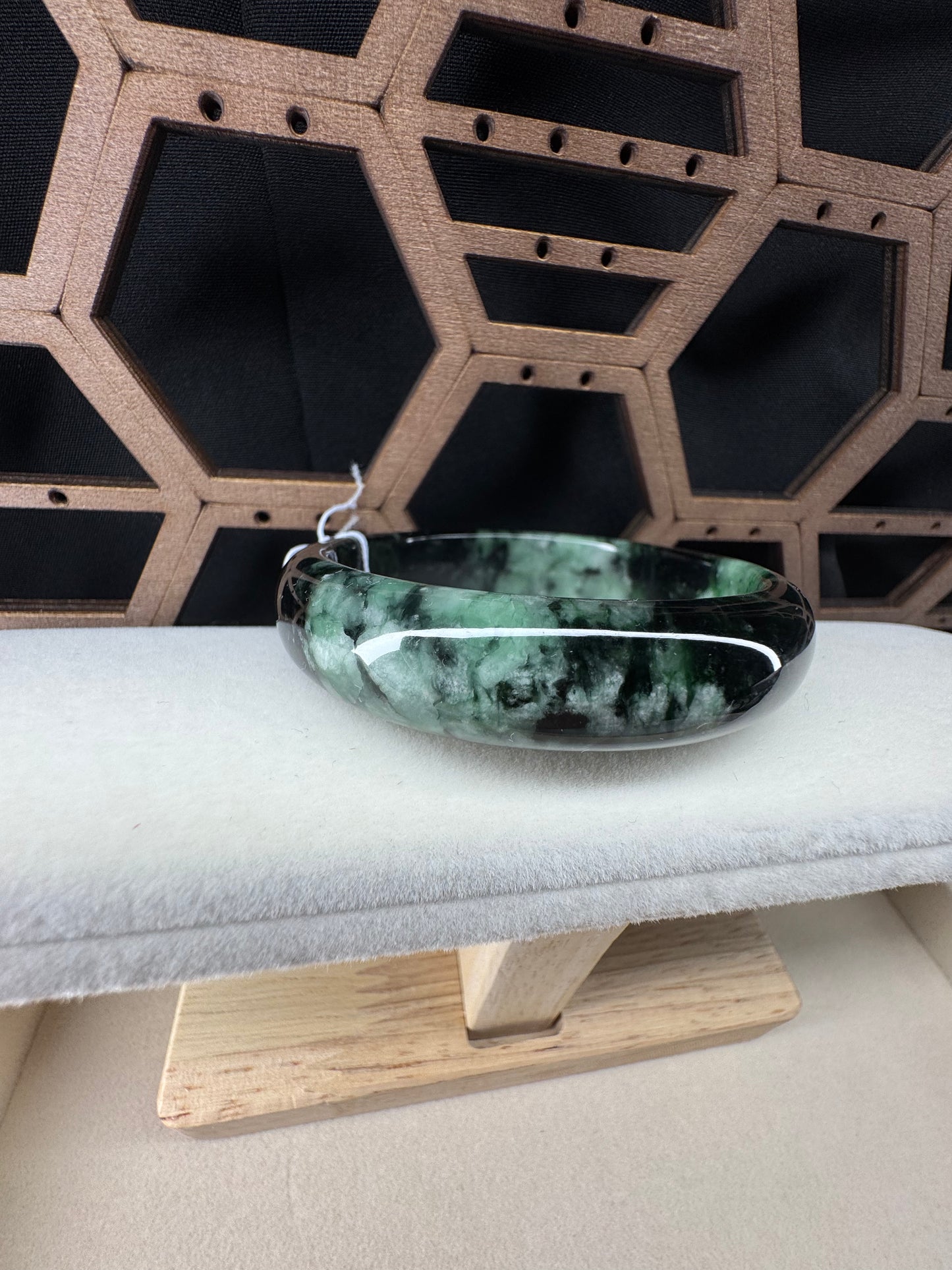 Forest Green Classic Jadeite Jade Bangle Bracelet. 52mm