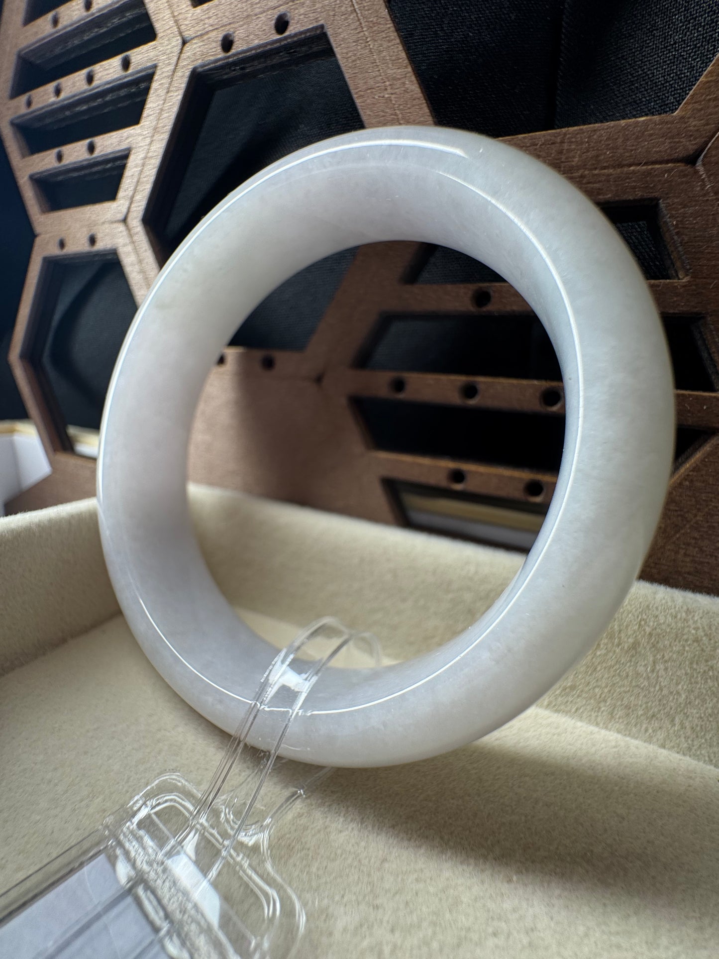 High Standard Authentic Burmese jadeite Jade Bangle Bracelet. 55mm