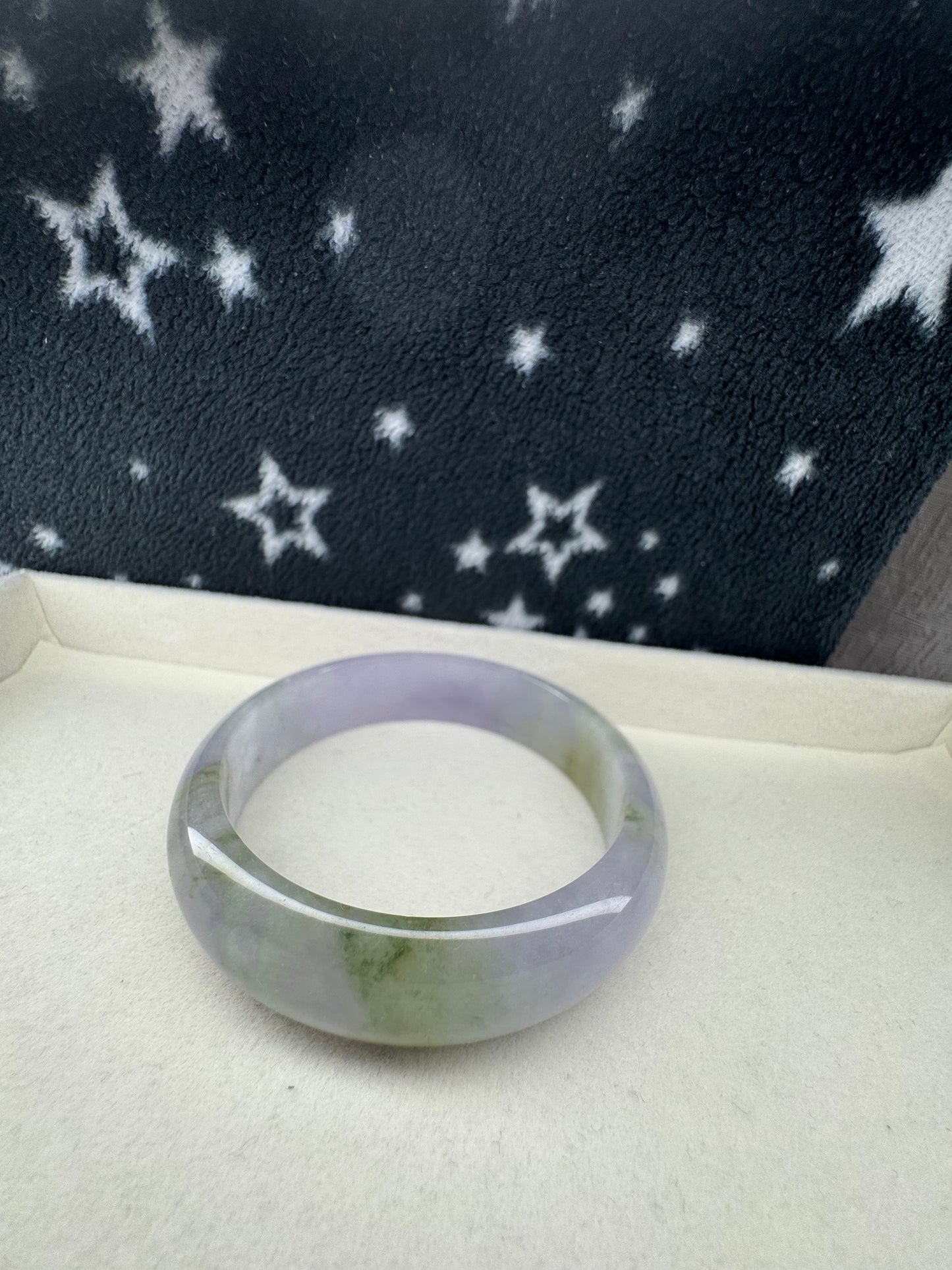 Princess Half Round Jadeite Jade Bangle Bracelet. 58mm