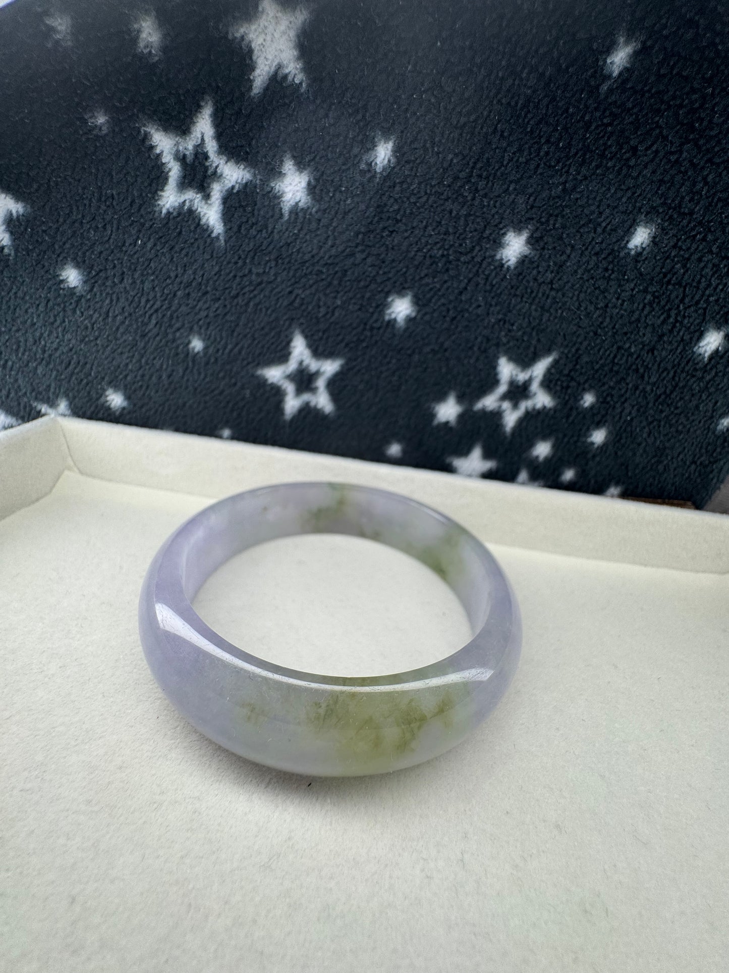 Princess Half Round Jadeite Jade Bangle Bracelet. 58mm