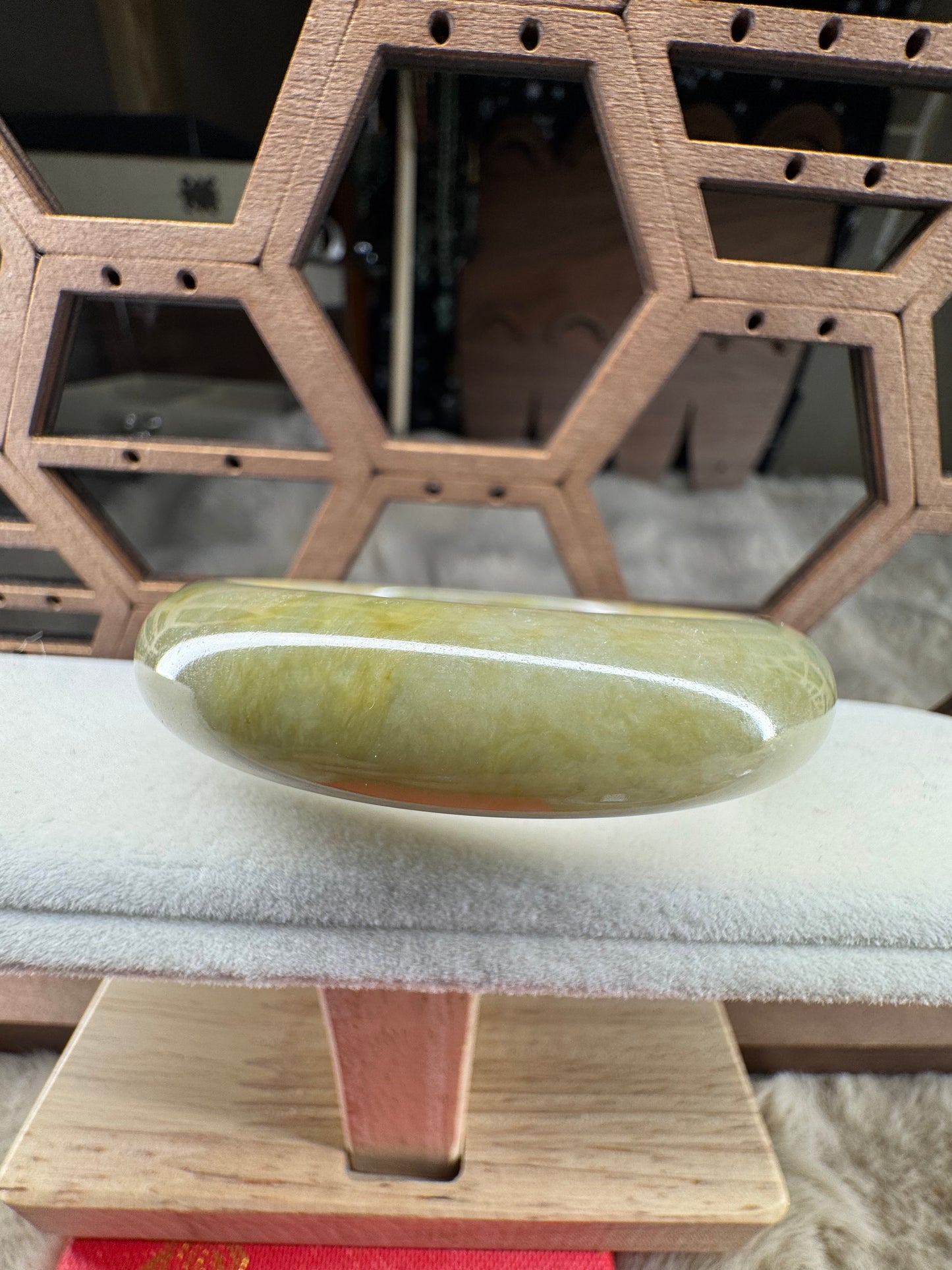 Half Moon Bangle Jadeite Jade 55mm