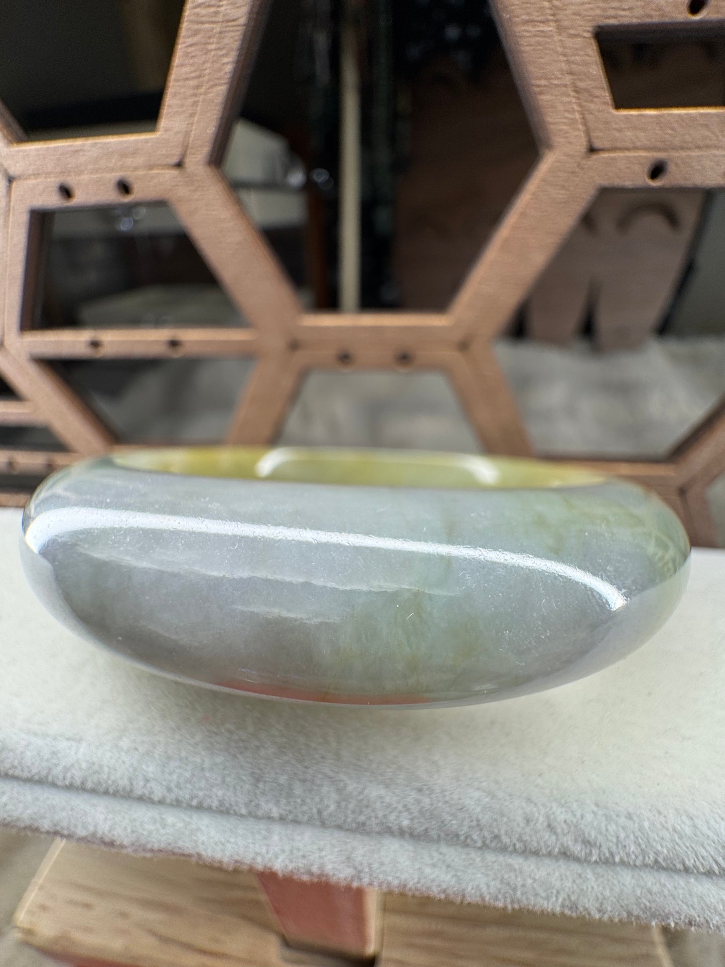 Half Moon Bangle Jadeite Jade 55mm