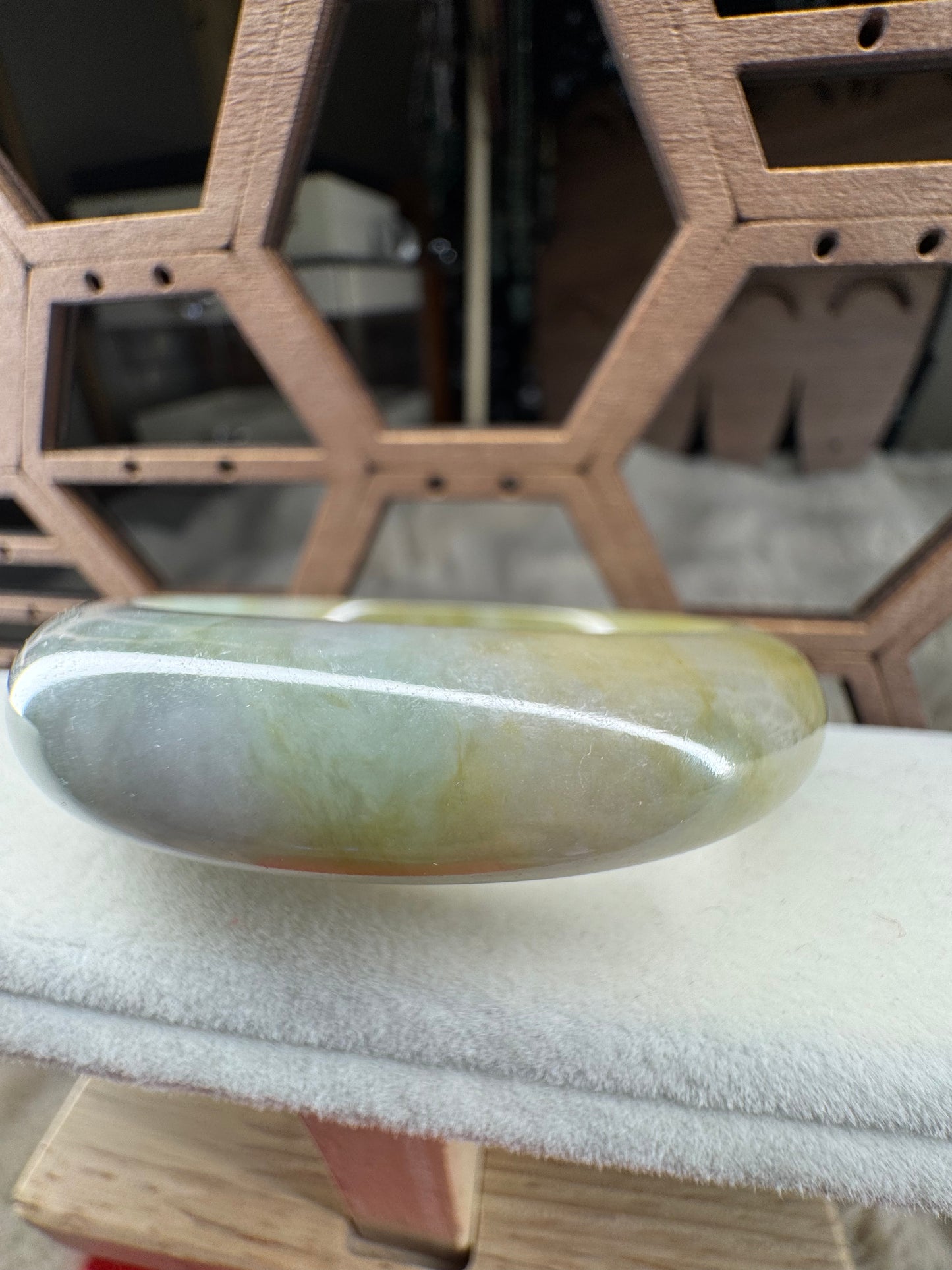 Half Moon Bangle Jadeite Jade 55mm