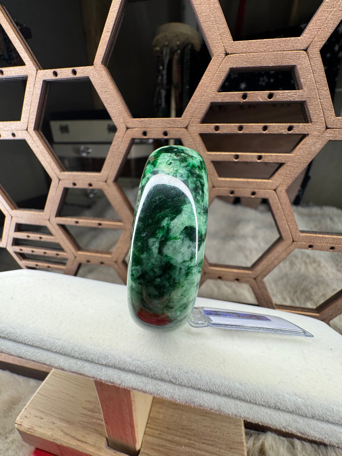 High Quality Princess Round Shape Jadeite Jade Bangle, 50mm