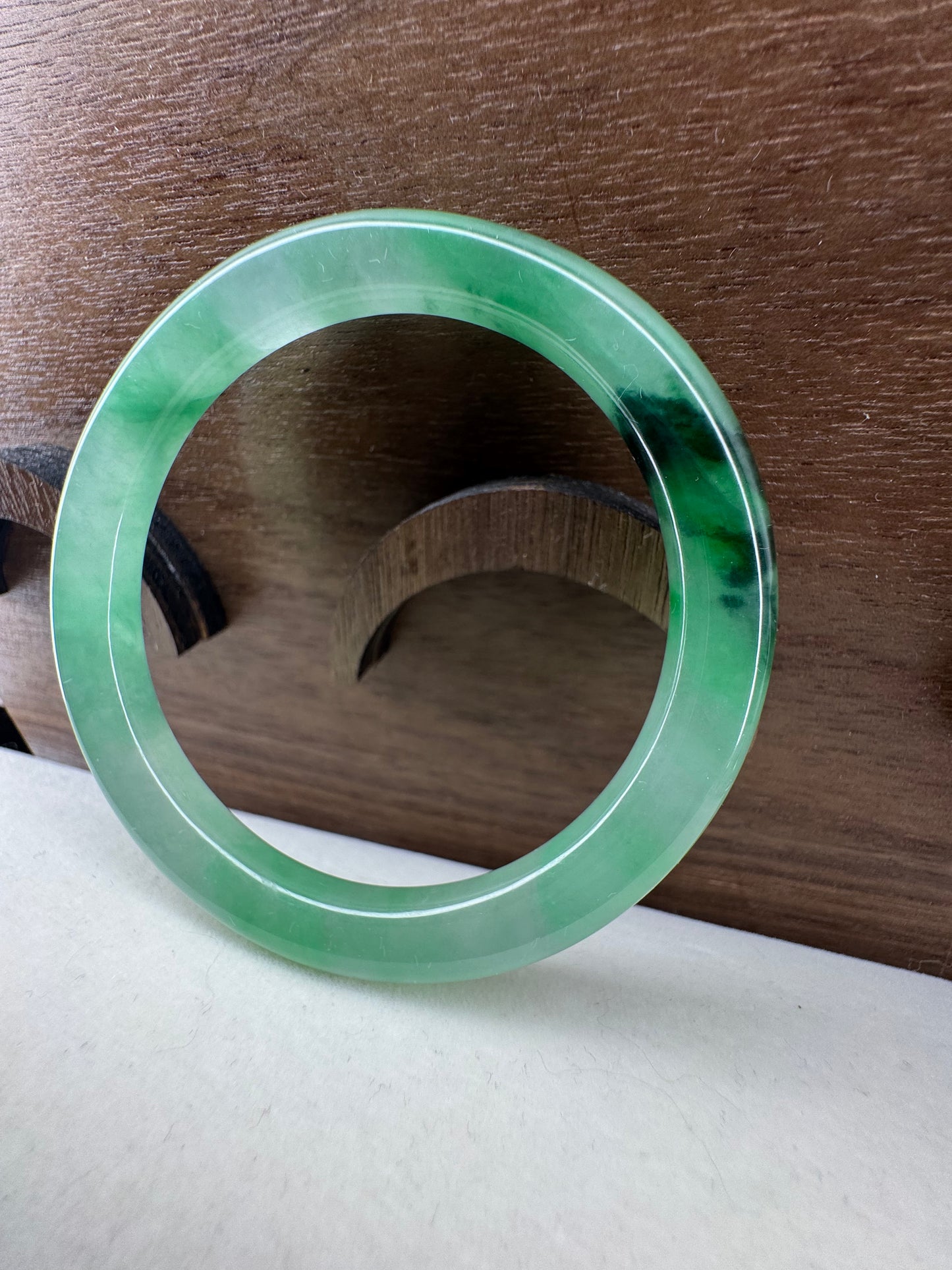 Classic Green Jadeite Jade Bangle. Size 54mm