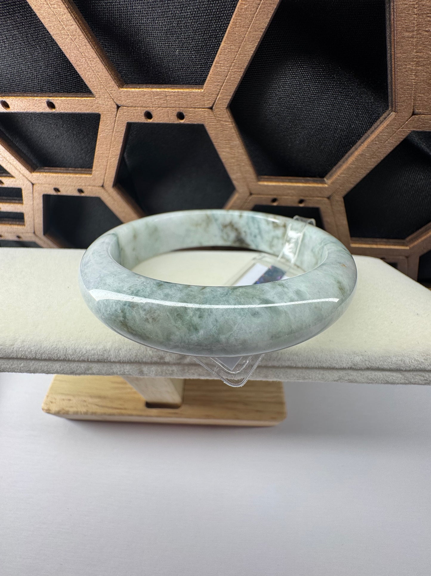Genuine Burmese Green Jade Jadeite Bangle Bracelet, 54mn