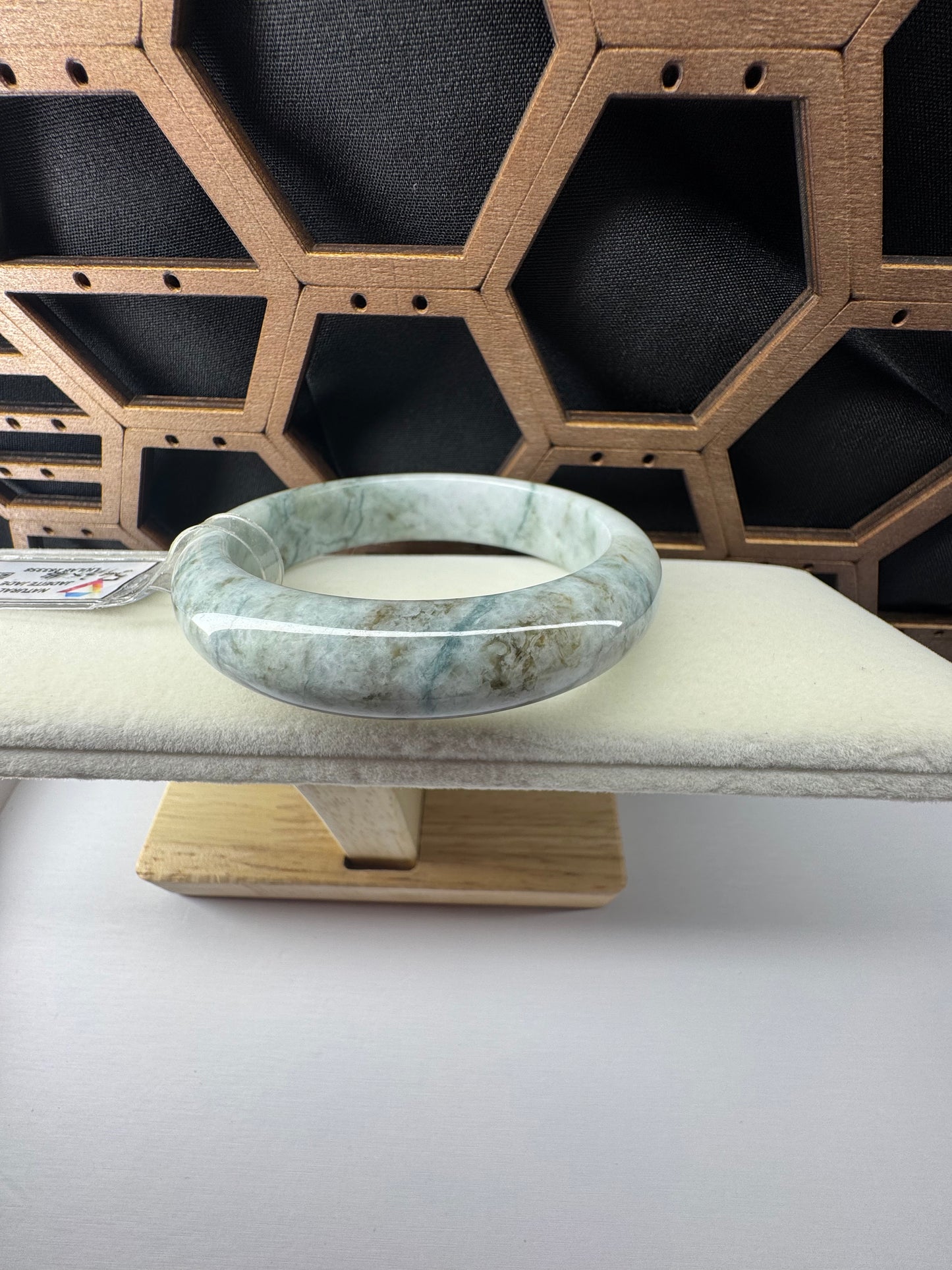 Genuine Burmese Green Jade Jadeite Bangle Bracelet, 54mn