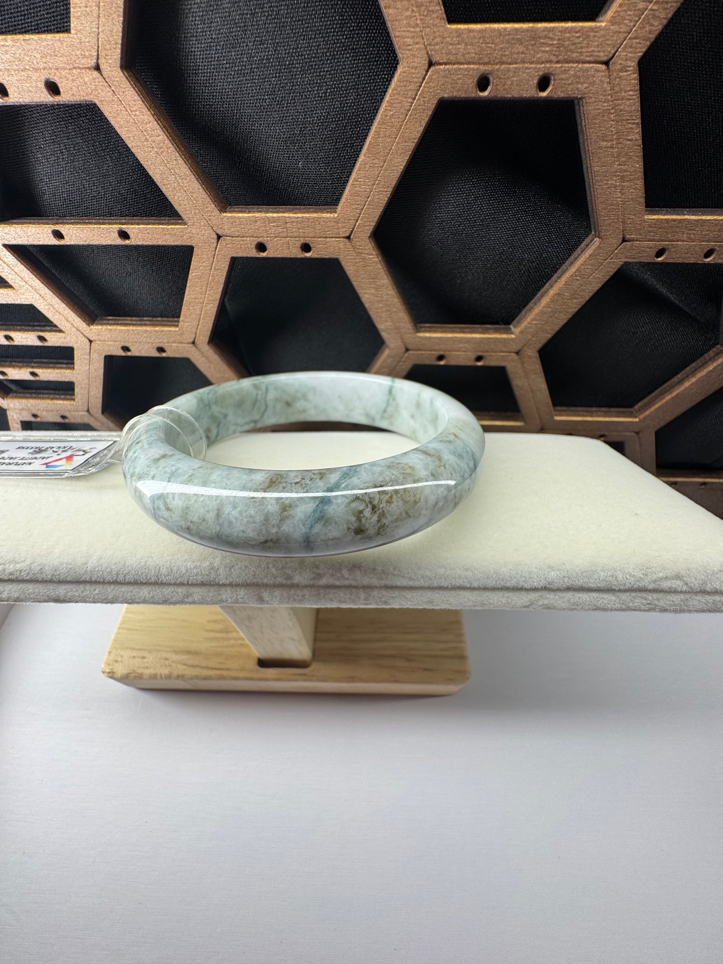 Genuine Burmese Green Jade Jadeite Bangle Bracelet, 54mn