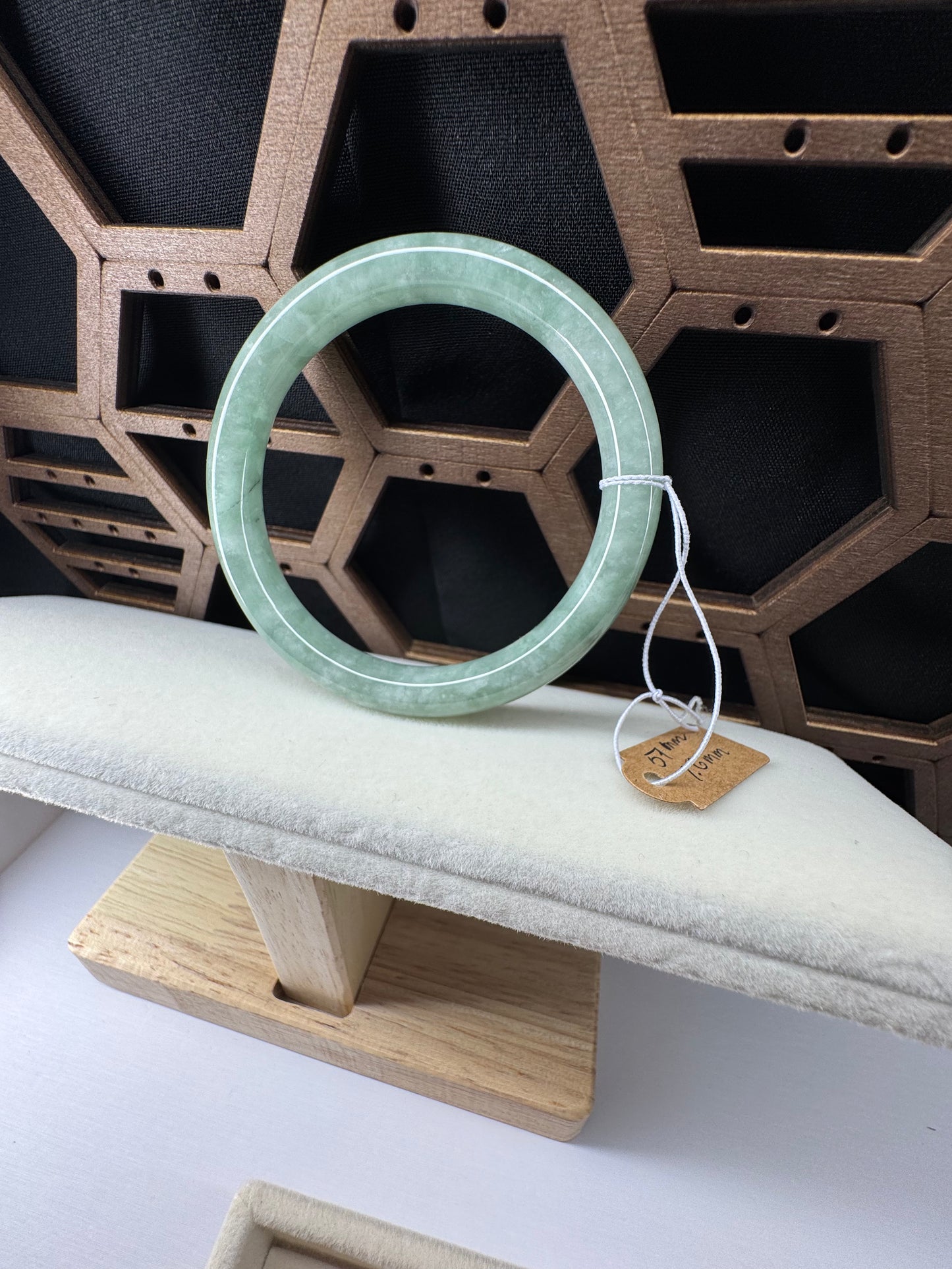 Classic Round Bangle Jadeite Jade Bracelet. 51mm