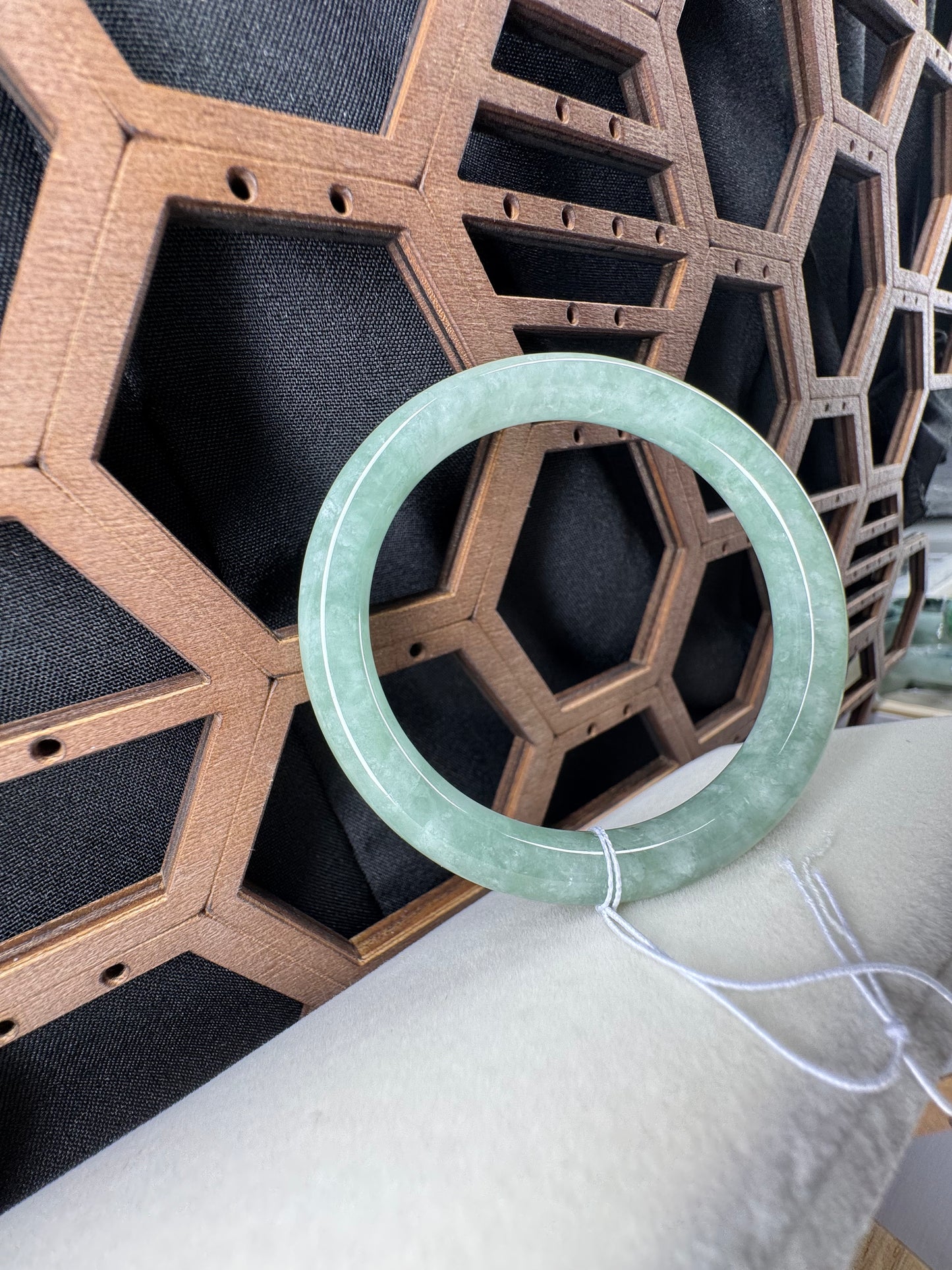 Classic Round Bangle Jadeite Jade Bracelet. 51mm