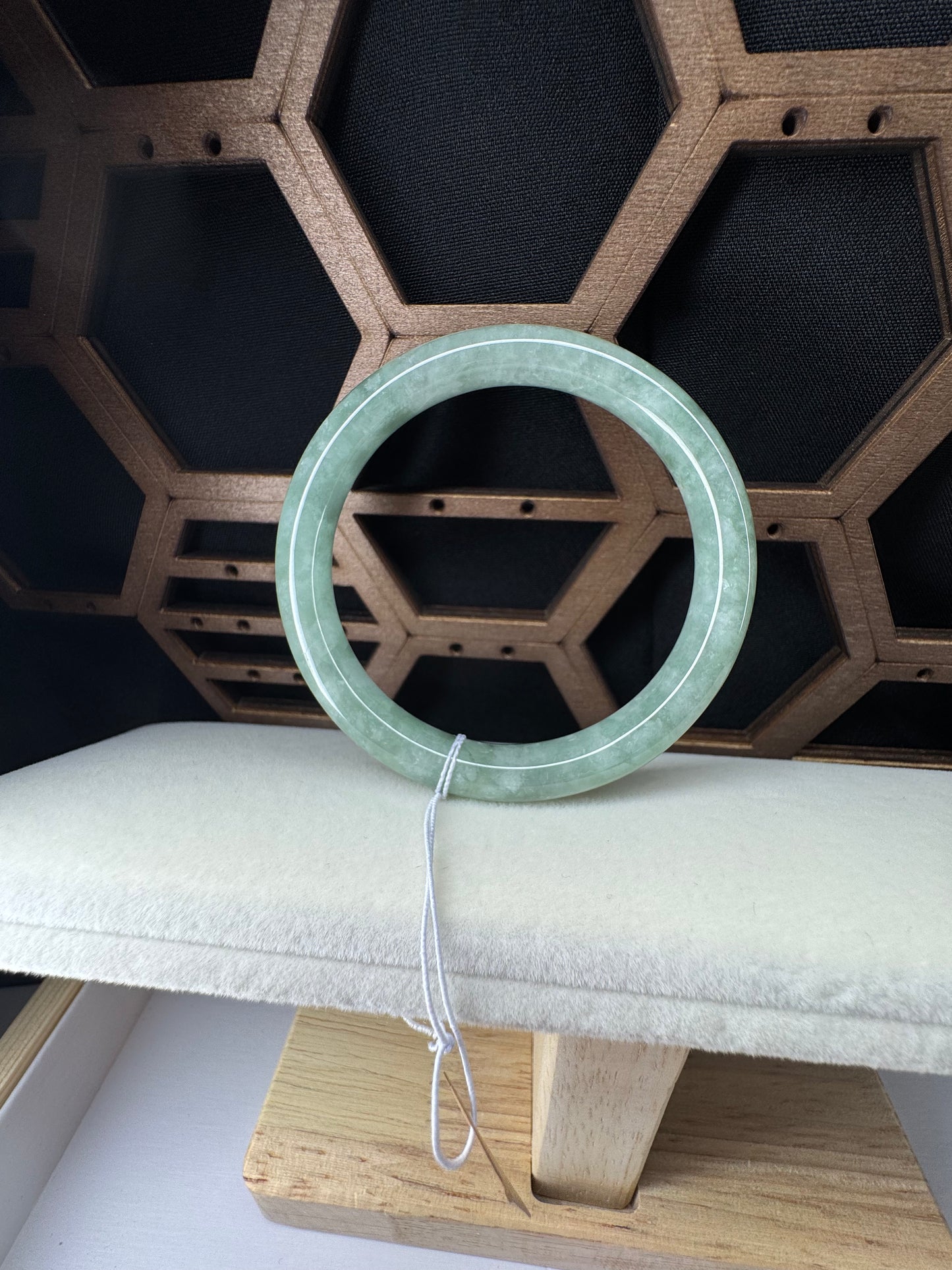 Classic Round Bangle Jadeite Jade Bracelet. 51mm