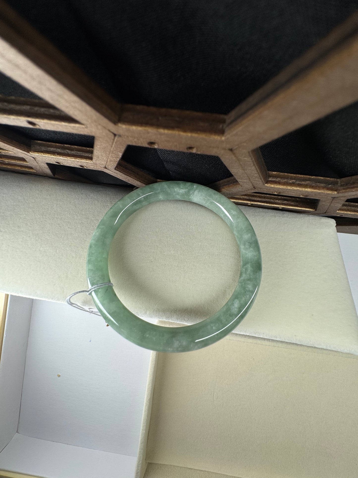 Classic Round Bangle Jadeite Jade Bracelet. 51mm