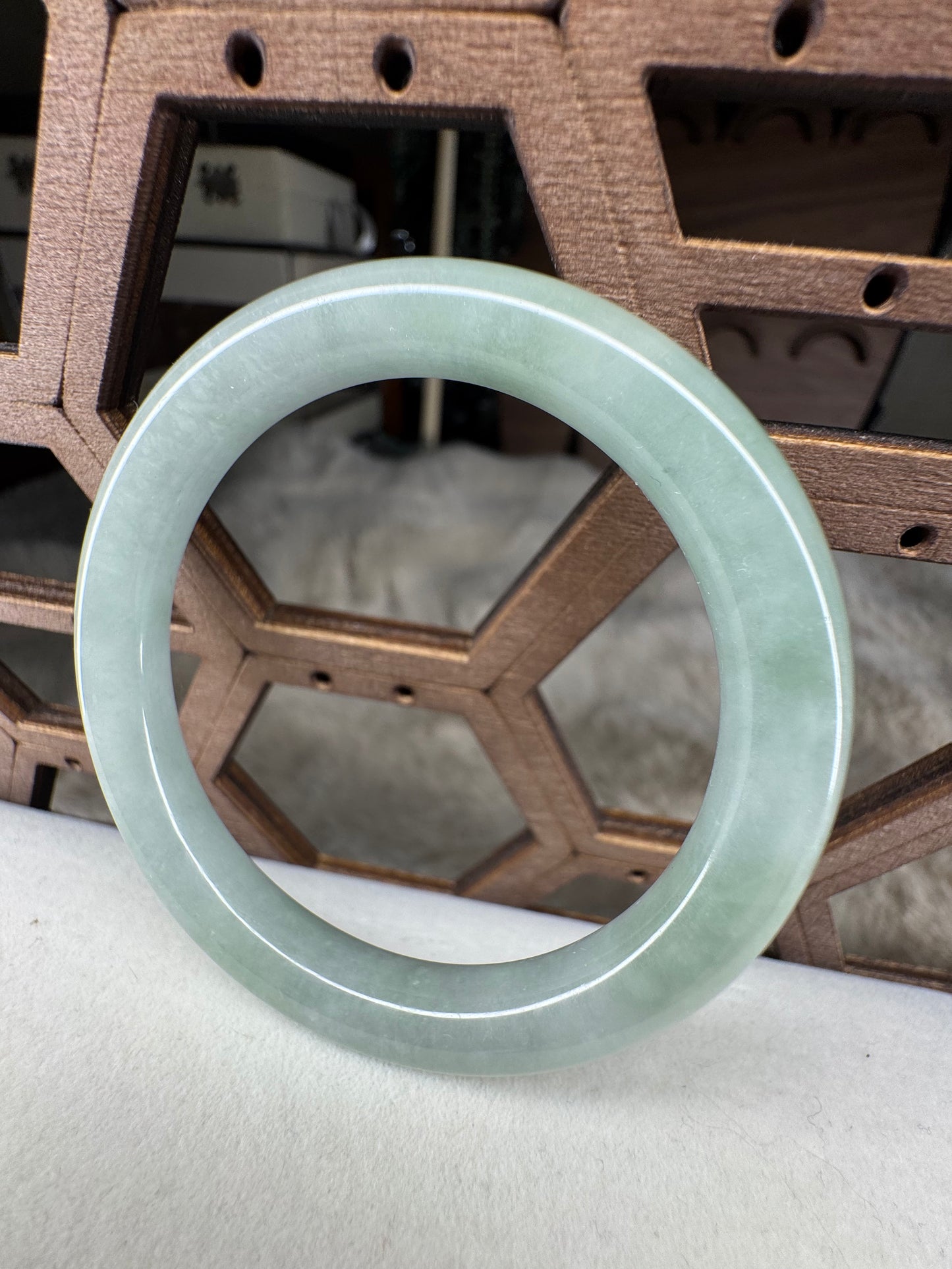 Classic Round Bangle Jadeite Jade, 50mm