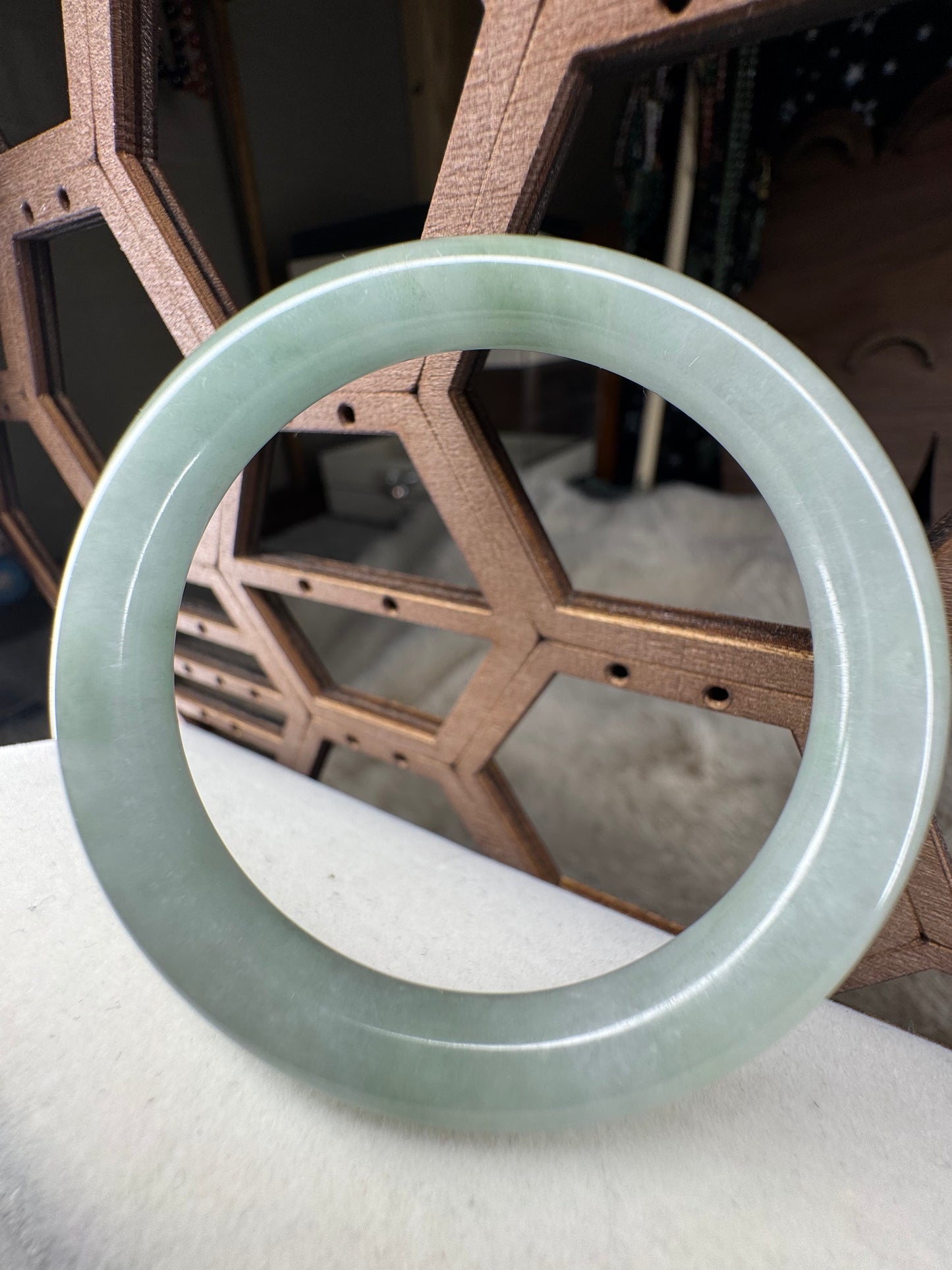 Classic Round Bangle Jadeite Jade, 50mm